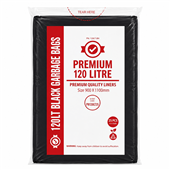 Austar Premium Garbage Bag 120L Star Seal Black 25 Pack