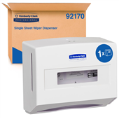 KimberlyClark Single Sheet Wiper Dispenser  White Lockable