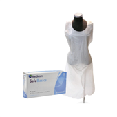 Medicom Apron Disposable Plastic White 50PK