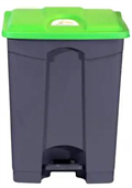 Pedal Bin 70L Grey Base Green Lid