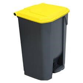 Pedal Bin 70L Grey Base Yellow Lid