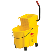 Rubbermaid WaveBrake Side Press Mop Bucket Combo Yellow 33L