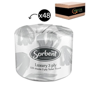 Sorbent Toilet Tissue Luxury 3PLY 225SH 48CTN 25001