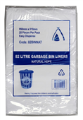 Tailored Garbage Bag 82L Frosty Clear 25 Packet