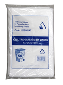 Tailored Garbage Bag Heavy Duty 120L Frosty Clear 50 Pack