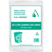 Tailored Garbage Bags AP Series Frosty Clear 240L 25Pk