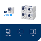 Tork Edge Embossed Dinner Napkin 2 Ply White 1800 Carton 477554