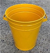 Yellow Galvanised Bin With Handles Outwards 55L